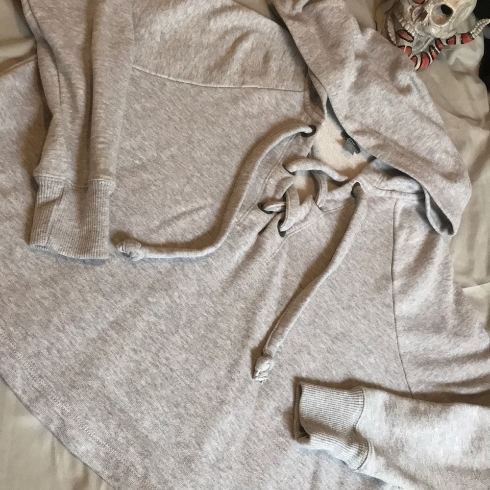 Aeri Cropped Lace Up Hoodie